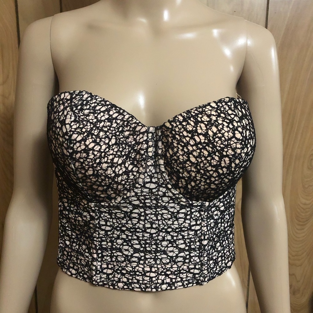 Black & Nude Corset Top